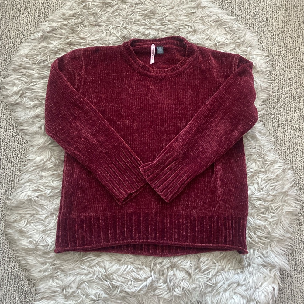 Burgundy Chenille Sweater EUC